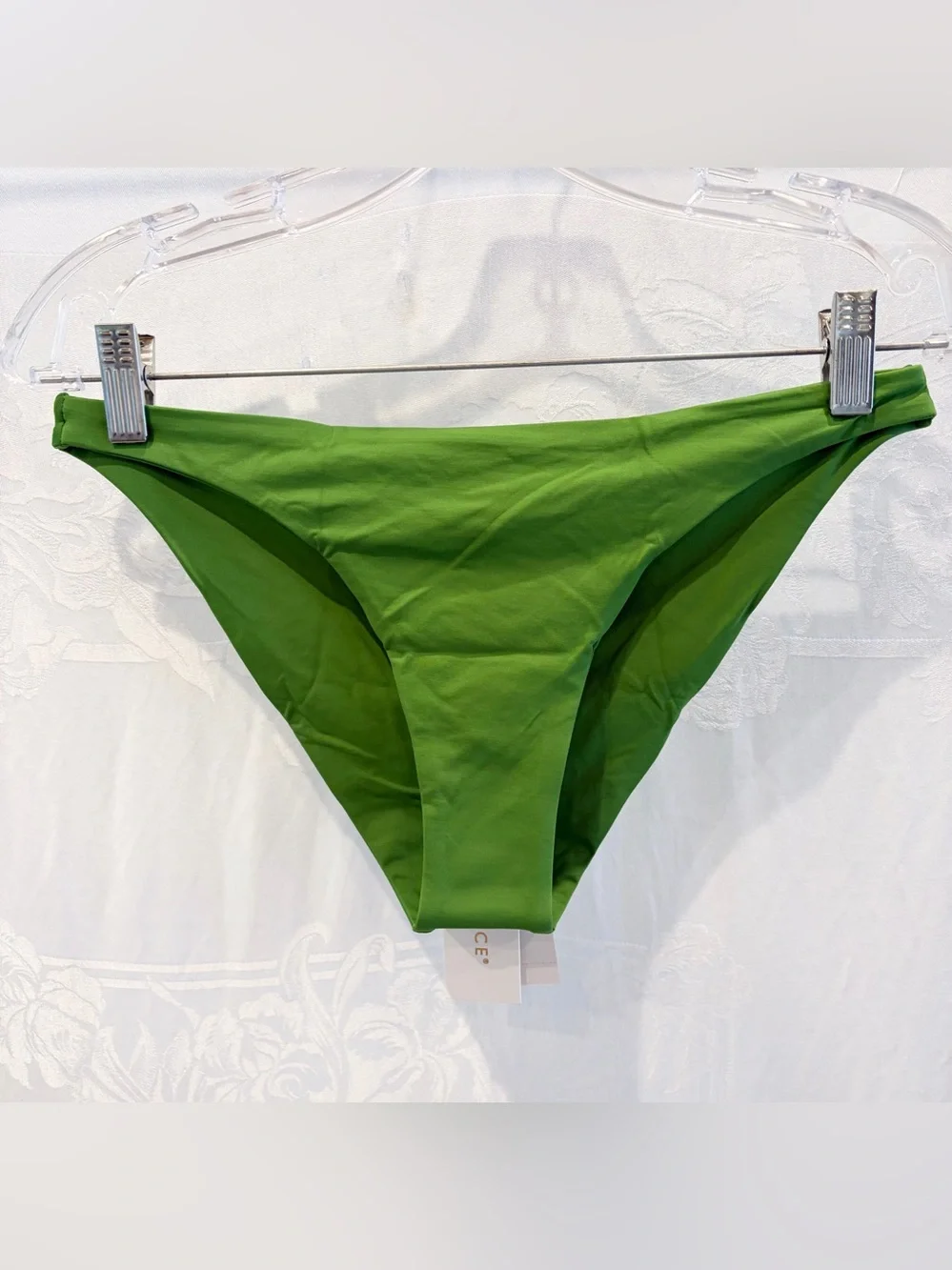 NWT L*Space Camacho Leaf Green Classic Bikini Bottom Swimsuit Sz L $79